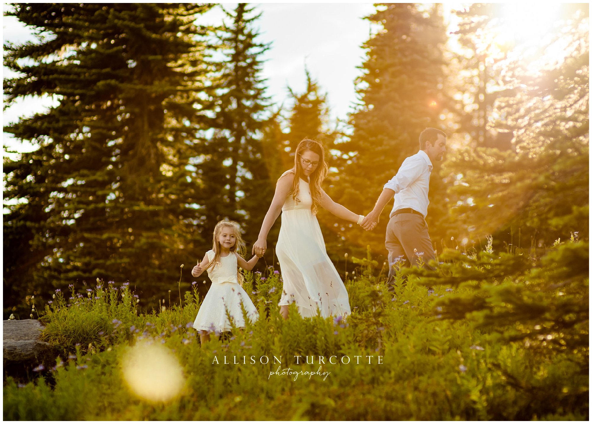 Mount Rainier Photography, Family Photographer, Golden Light